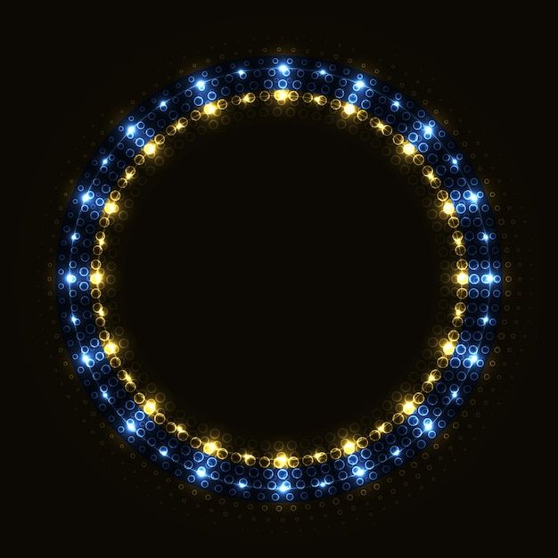 Abstract blue golden ring Premium Vector _ Premium Vector #Freepik #vector #ring-light #circle-light #round-light #circle-effect.jpeg